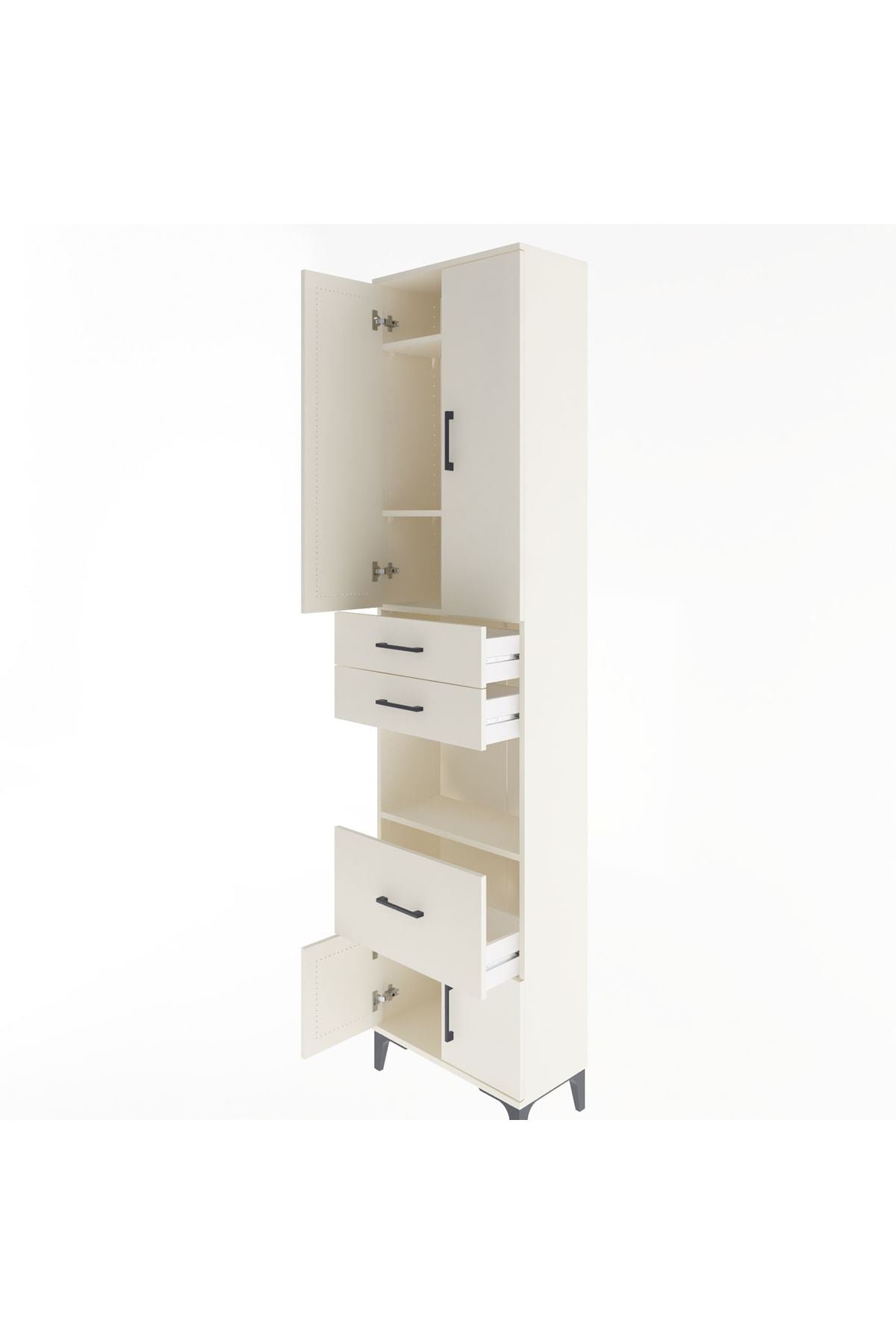 Arges Dolap 4 Raflı 3 Çekmeceli 2 Kapaklı 60x30x243 - S32M020V1A