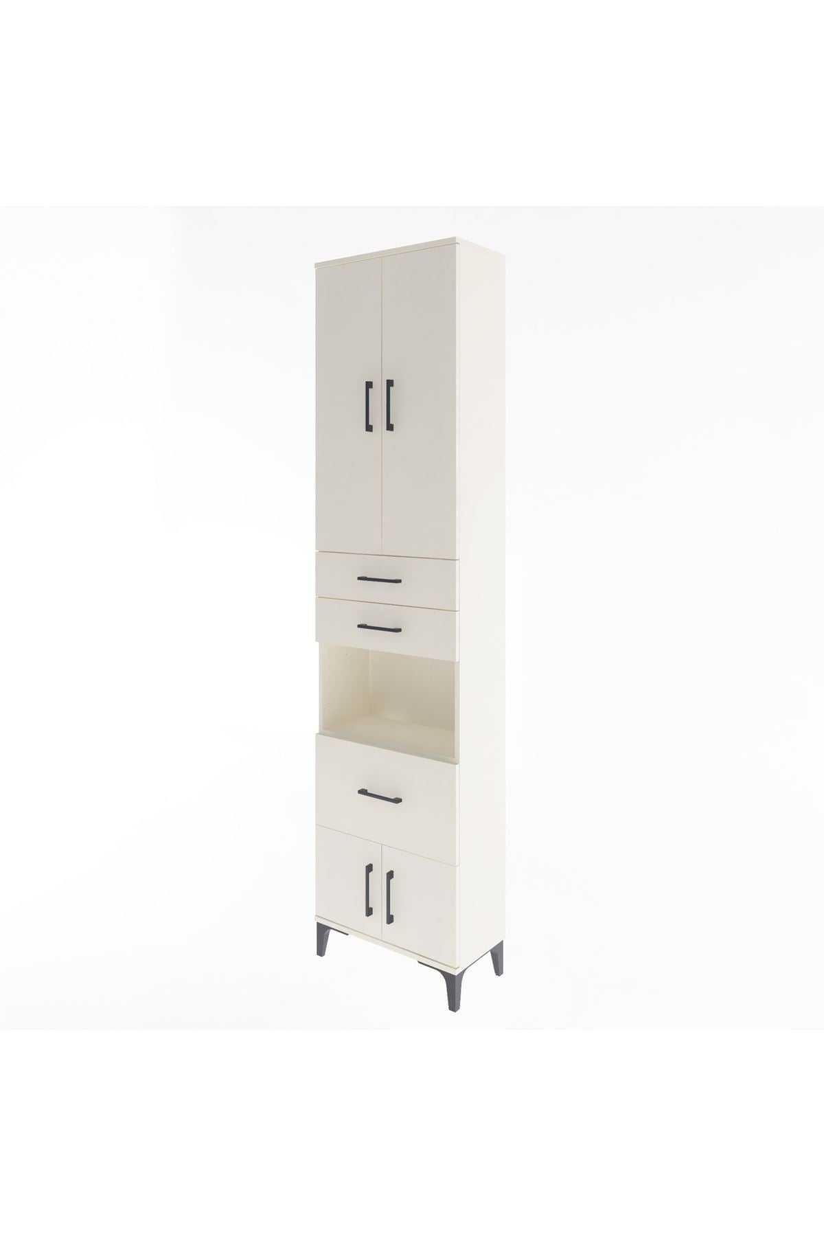 Arges Dolap 4 Raflı 3 Çekmeceli 2 Kapaklı 60x30x243 Aytaşı-Aytaşı