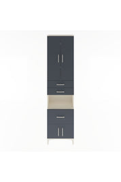 Arges Dolap 4 Raflı 3 Çekmeceli 2 Kapaklı 60x30x243 Aytaşı-Antrasit