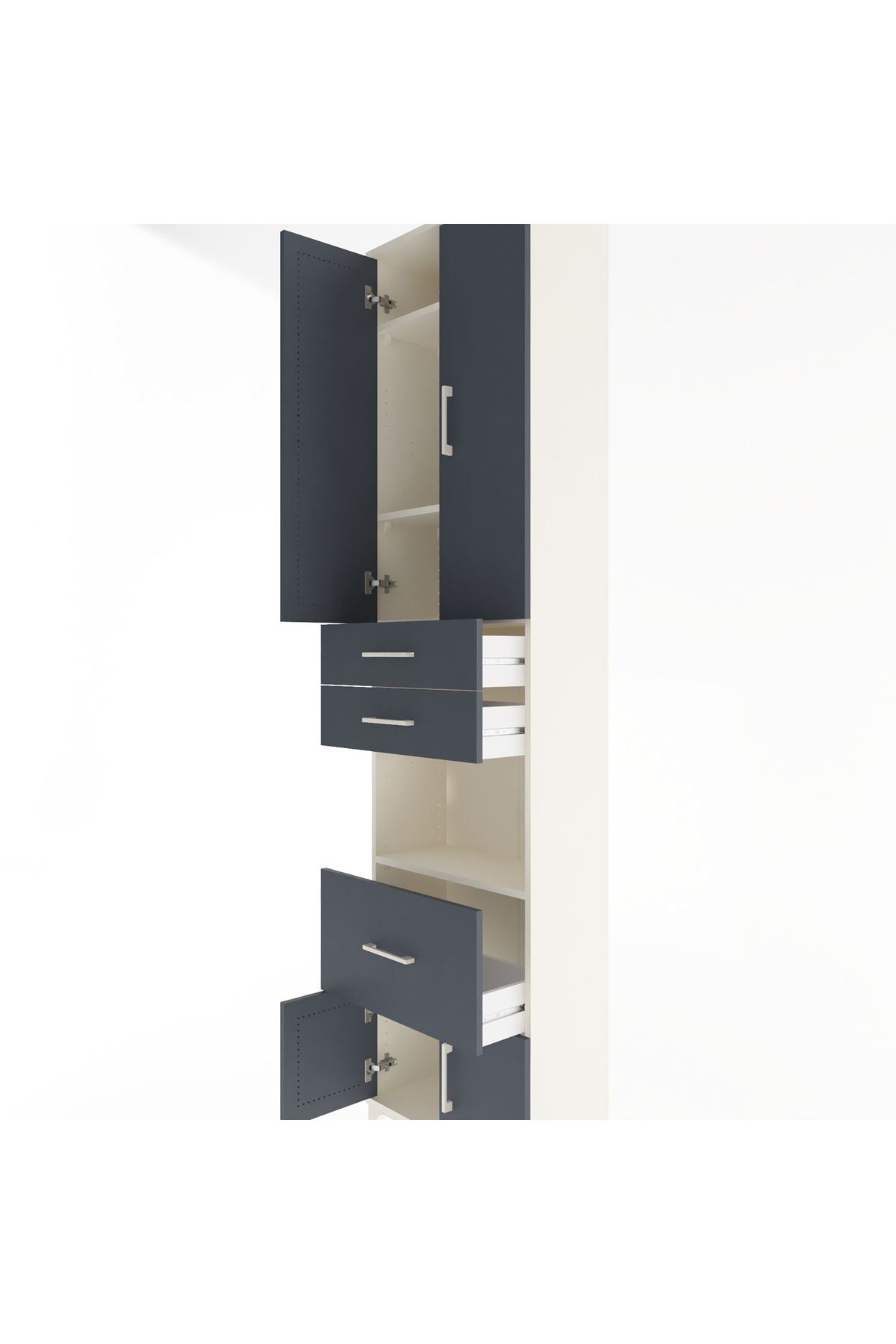 Arges Dolap 4 Raflı 3 Çekmeceli 2 Kapaklı 60x30x243 - S32M020V2A