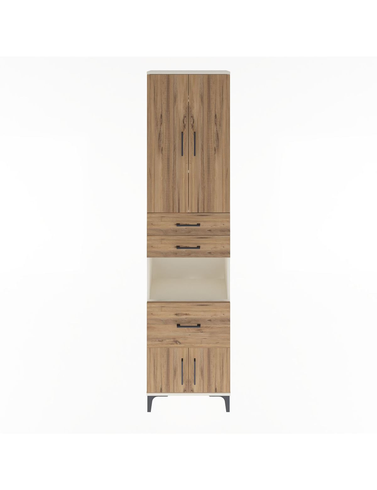 Arges Dolap 4 Raflı 3 Çekmeceli 2 Kapaklı 60x30x243 Aytaşı-Çam