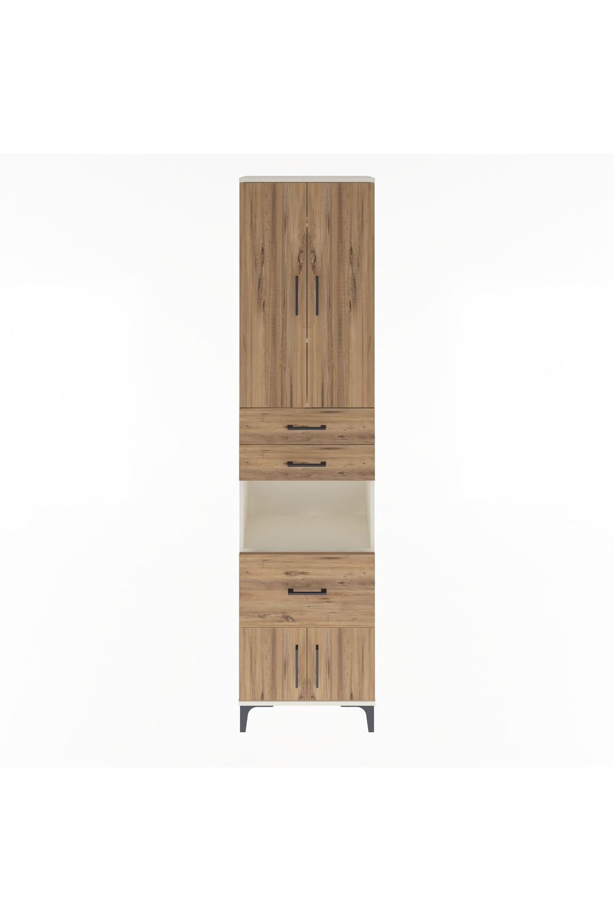 Arges Dolap 4 Raflı 3 Çekmeceli 2 Kapaklı 60x30x243 Aytaşı-Çam