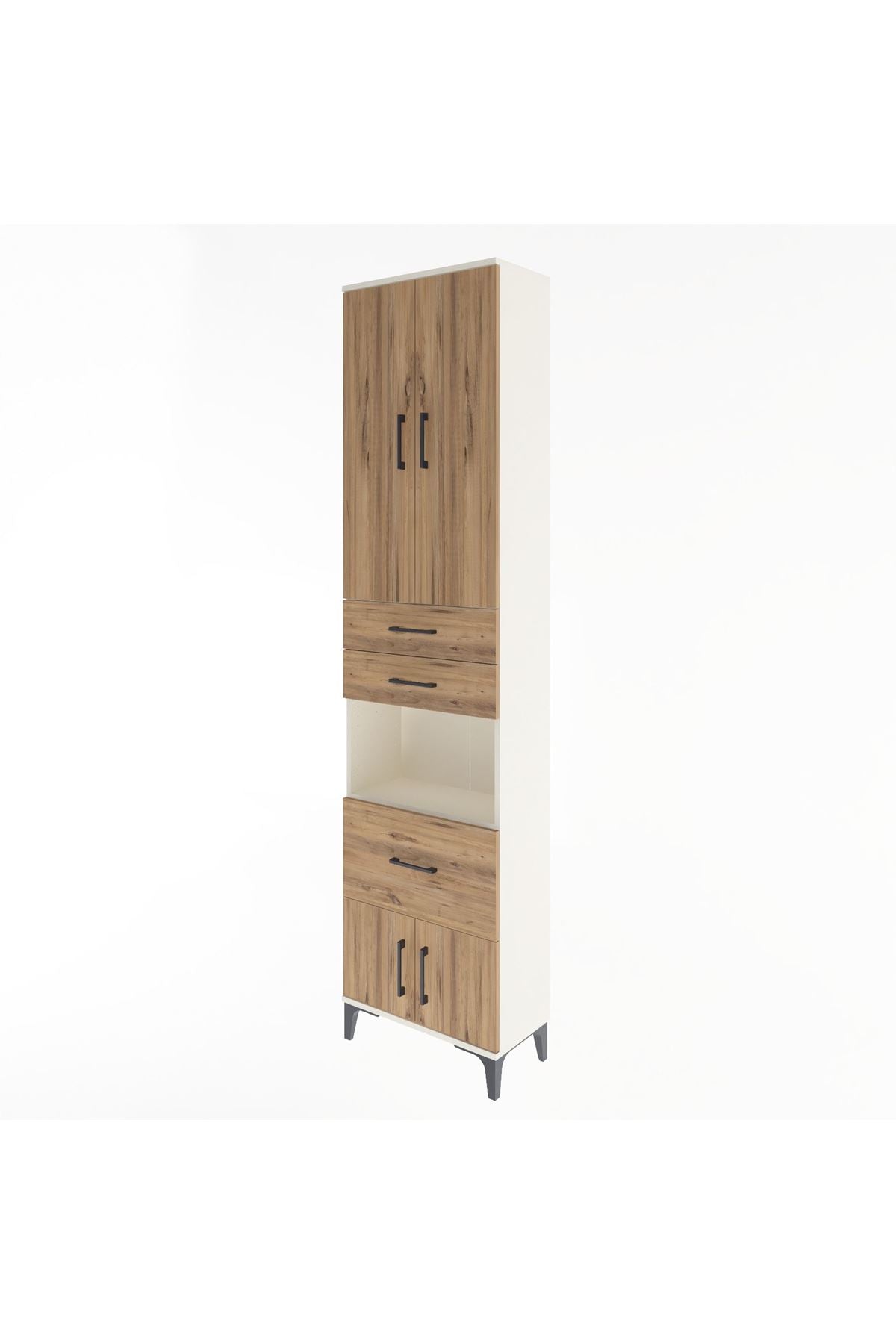 Arges Dolap 4 Raflı 3 Çekmeceli 2 Kapaklı 60x30x243 - S32M020V3A