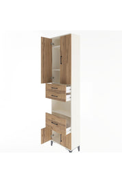 Arges Dolap 4 Raflı 3 Çekmeceli 2 Kapaklı 60x30x243 - S32M020V3A