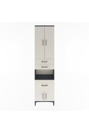 Arges Dolap 4 Raflı 3 Çekmeceli 2 Kapaklı 60x30x243 Antrasit-Aytaşı