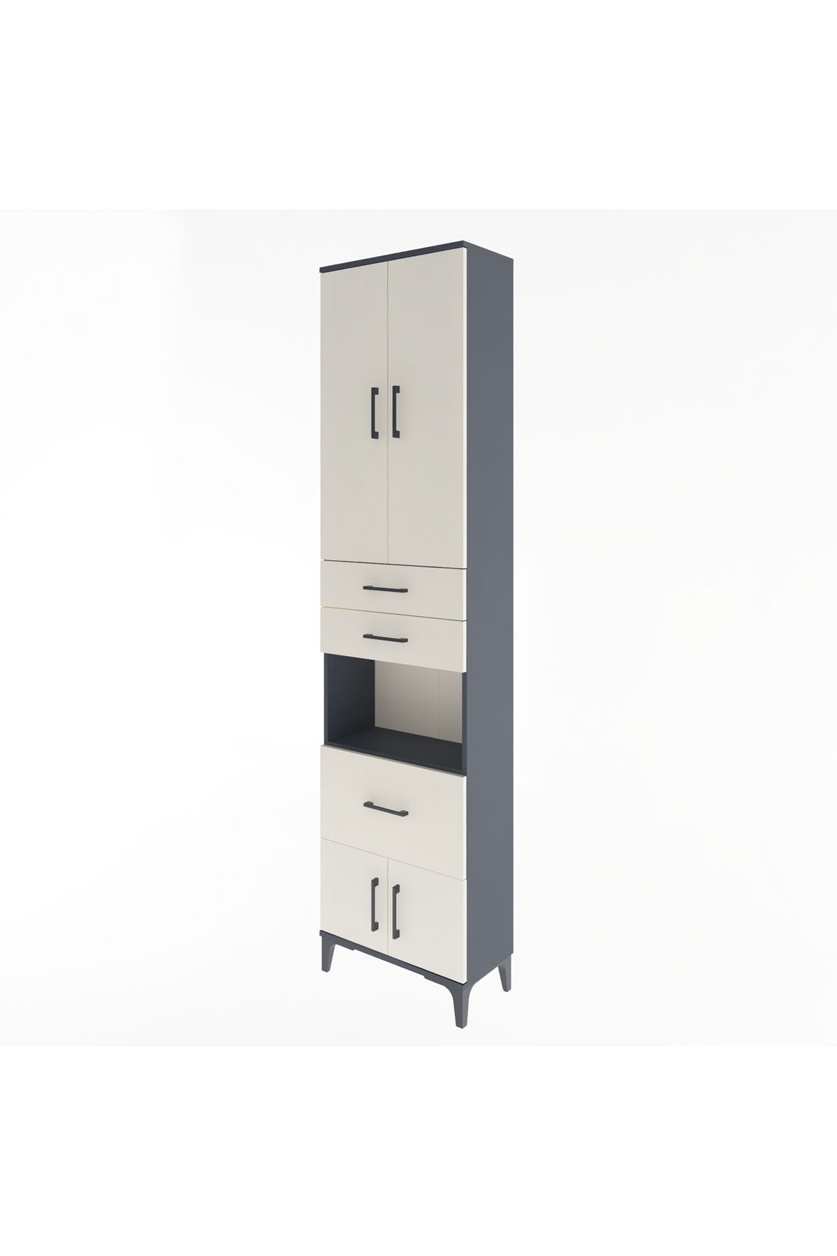 Arges Dolap 4 Raflı 3 Çekmeceli 2 Kapaklı 60x30x243 - S32M020V4A