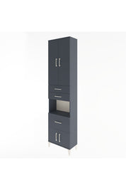 Arges Dolap 4 Raflı 3 Çekmeceli 2 Kapaklı 60x30x243 Antrasit-Antrasit