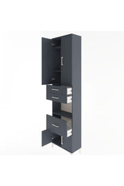 Arges Dolap 4 Raflı 3 Çekmeceli 2 Kapaklı 60x30x243 Antrasit-Antrasit