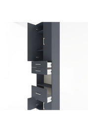 Arges Dolap 4 Raflı 3 Çekmeceli 2 Kapaklı 60x30x243 Antrasit-Antrasit