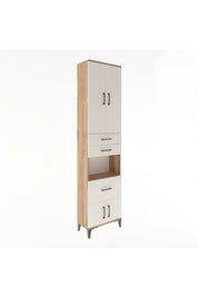 Arges Dolap 4 Raflı 3 Çekmeceli 2 Kapaklı 60x30x243 Çam-Aytaşı