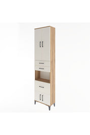 Arges Dolap 4 Raflı 3 Çekmeceli 2 Kapaklı 60x30x243 Çam-Aytaşı