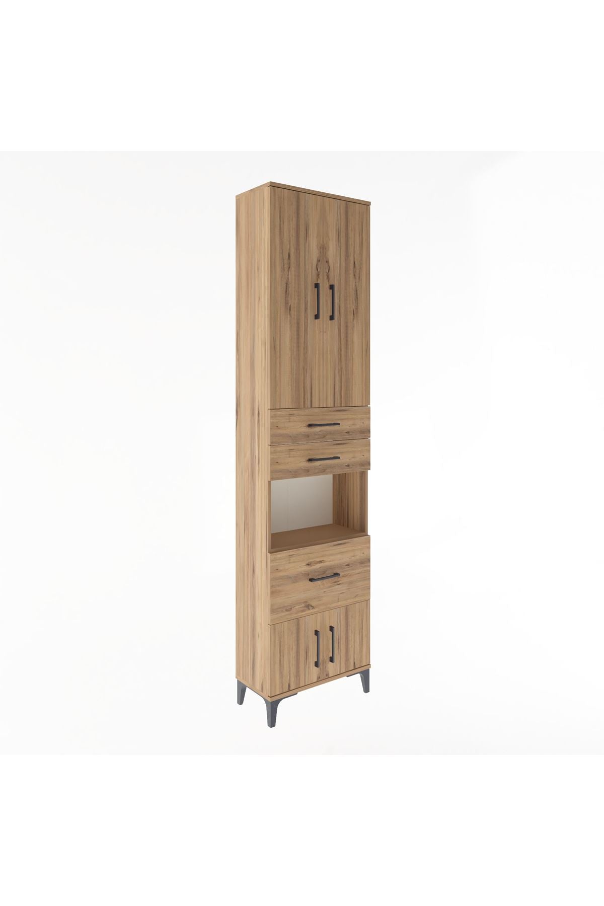 Arges Dolap 4 Raflı 3 Çekmeceli 2 Kapaklı 60x30x243 - S32M020V9A