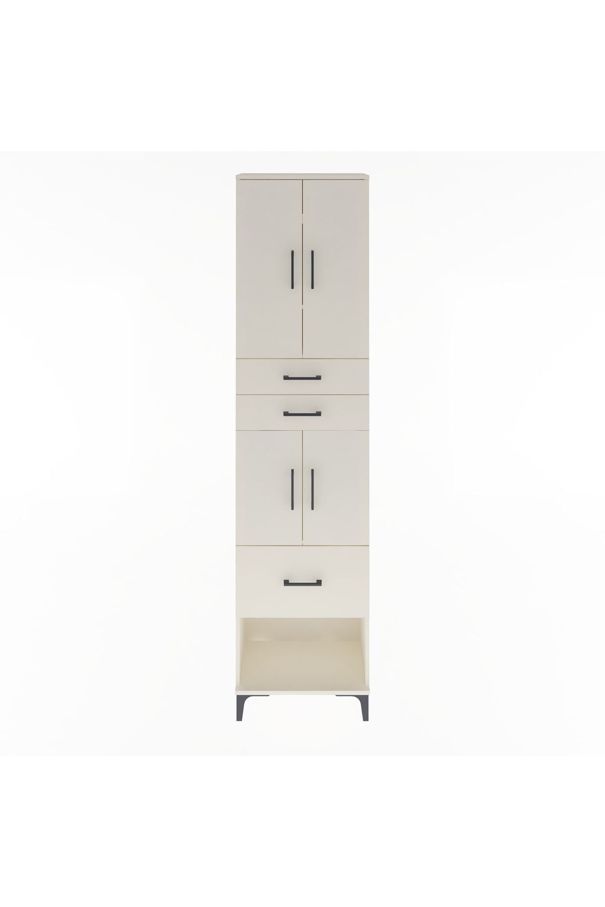 Arges Dolap 4 Raflı 3 Çekmeceli 4 Kapaklı 60x30x243 Aytaşı-Aytaşı