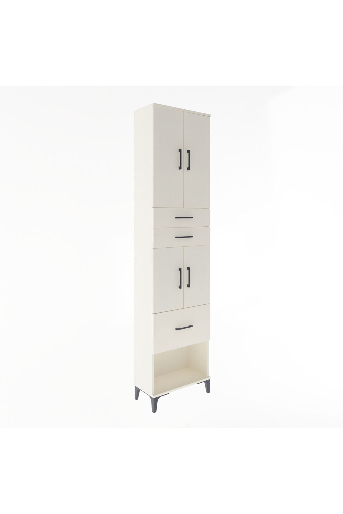 Arges Dolap 4 Raflı 3 Çekmeceli 4 Kapaklı 60x30x243 Aytaşı-Aytaşı