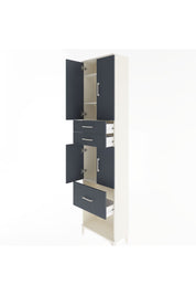 Arges Dolap 4 Raflı 3 Çekmeceli 4 Kapaklı 60x30x243 Aytaşı-Antrasit