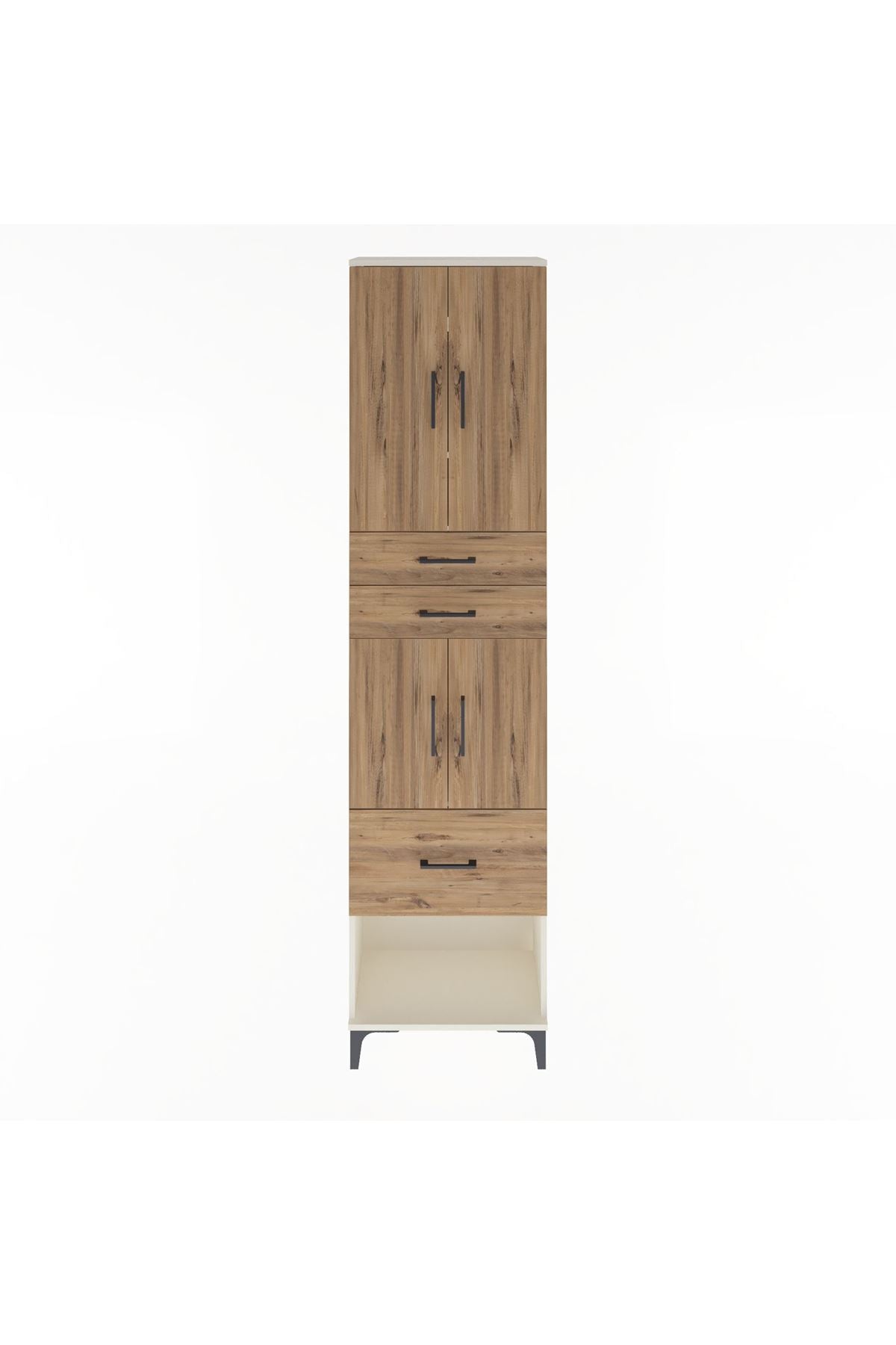 Arges Dolap 4 Raflı 3 Çekmeceli 4 Kapaklı 60x30x243 Aytaşı-Çam