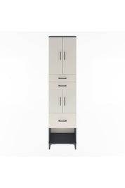 Arges Dolap 4 Raflı 3 Çekmeceli 4 Kapaklı 60x30x243 Antrasit-Aytaşı