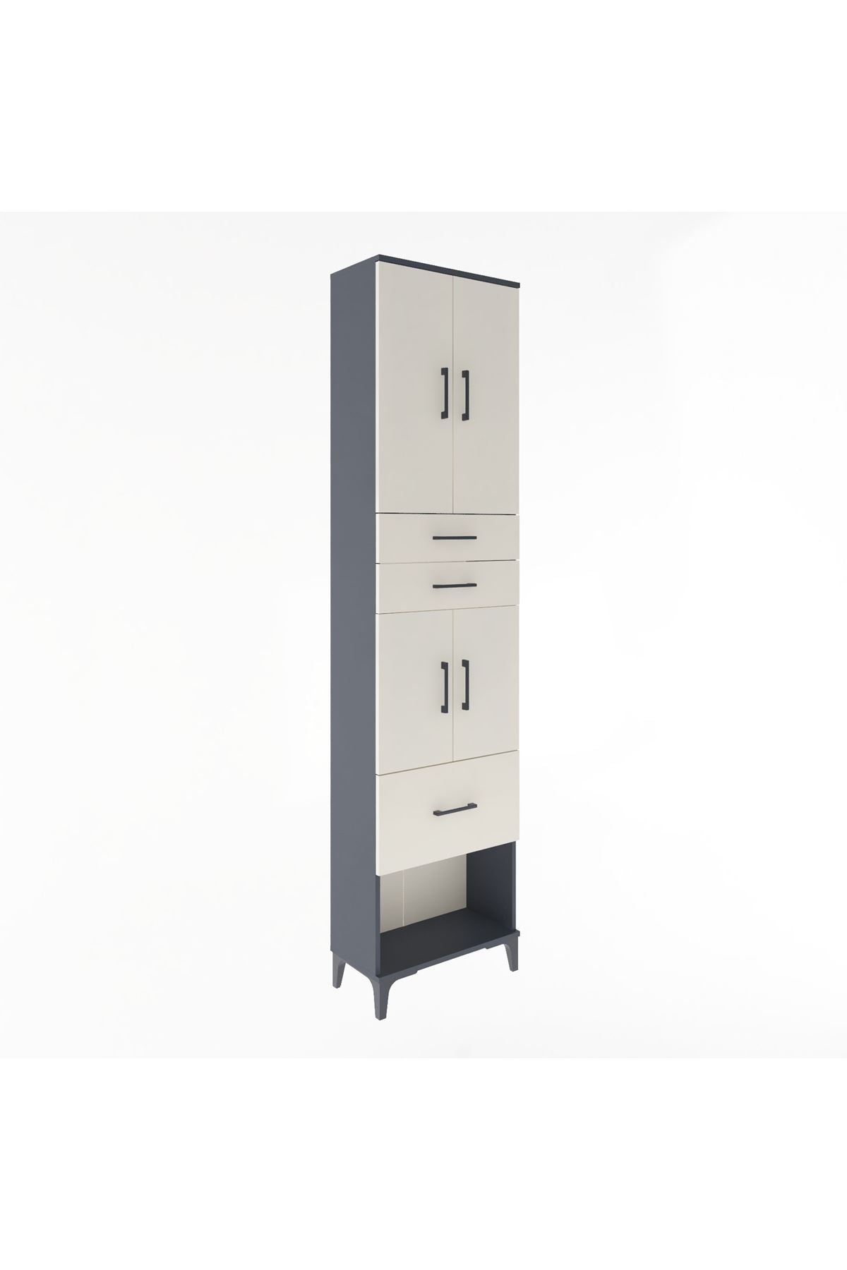 Arges Dolap 4 Raflı 3 Çekmeceli 4 Kapaklı 60x30x243 - S32M021V4A