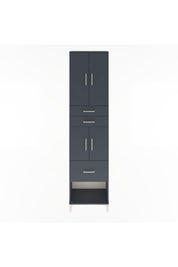Arges Dolap 4 Raflı 3 Çekmeceli 4 Kapaklı 60x30x243 Antrasit-Antrasit