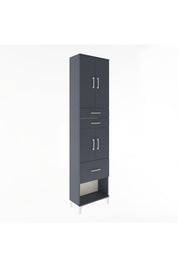 Arges Dolap 4 Raflı 3 Çekmeceli 4 Kapaklı 60x30x243 Antrasit-Antrasit