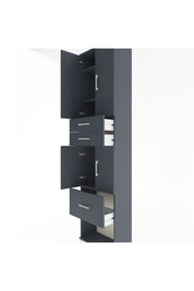 Arges Dolap 4 Raflı 3 Çekmeceli 4 Kapaklı 60x30x243 Antrasit-Antrasit