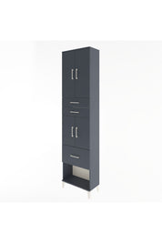Arges Dolap 4 Raflı 3 Çekmeceli 4 Kapaklı 60x30x243 Antrasit-Antrasit