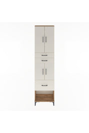 Arges Dolap 4 Raflı 3 Çekmeceli 4 Kapaklı 60x30x243 Çam-Aytaşı