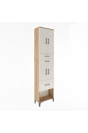Arges Dolap 4 Raflı 3 Çekmeceli 4 Kapaklı 60x30x243 Çam-Aytaşı