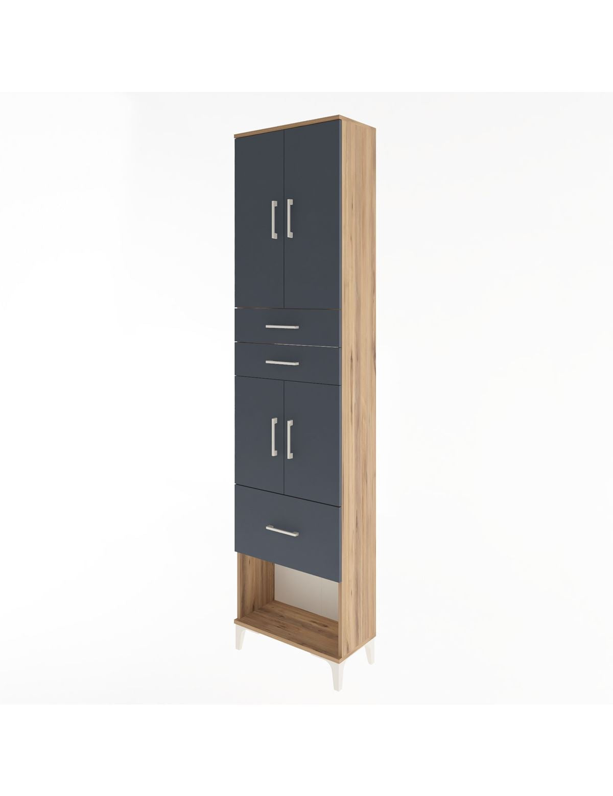 Arges Dolap 4 Raflı 3 Çekmeceli 4 Kapaklı 60x30x243 - S32M021V8A