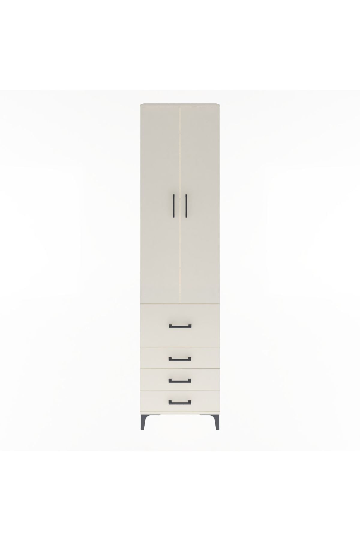 Arges Dolap 4 Raflı 4 Çekmeceli 2 Kapaklı 60x30x243 Aytaşı-Aytaşı