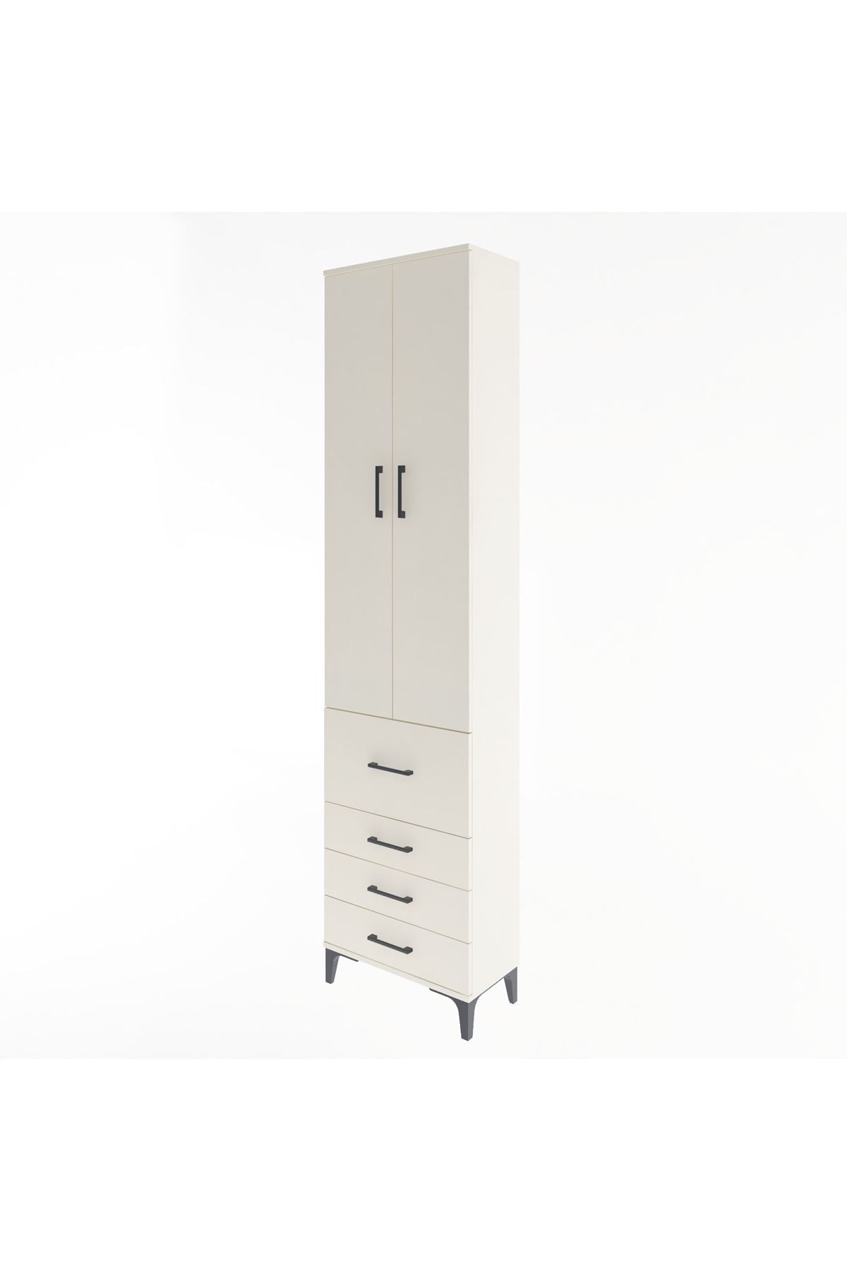 Arges Dolap 4 Raflı 4 Çekmeceli 2 Kapaklı 60x30x243 Aytaşı-Aytaşı