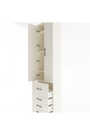 Arges Dolap 4 Raflı 4 Çekmeceli 2 Kapaklı 60x30x243 Aytaşı-Aytaşı