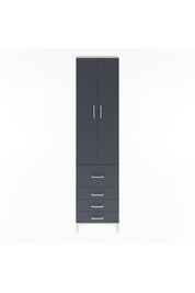 Arges Dolap 4 Raflı 4 Çekmeceli 2 Kapaklı 60x30x243 Aytaşı-Antrasit