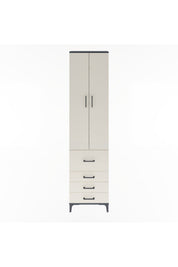 Arges Dolap 4 Raflı 4 Çekmeceli 2 Kapaklı 60x30x243 Antrasit-Aytaşı