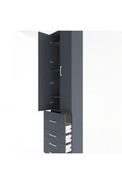 Arges Dolap 4 Raflı 4 Çekmeceli 2 Kapaklı 60x30x243 Antrasit-Antrasit