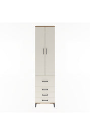 Arges Dolap 4 Raflı 4 Çekmeceli 2 Kapaklı 60x30x243 Çam-Aytaşı