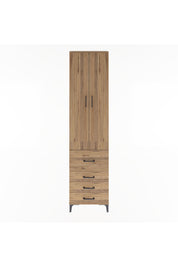 Arges Dolap 4 Raflı 4 Çekmeceli 2 Kapaklı 60x30x243 Çam-Çam