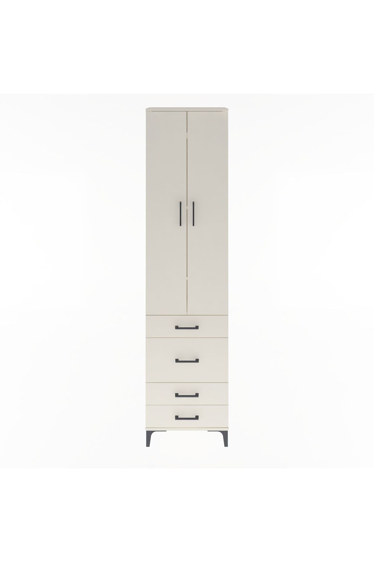 Arges Dolap 4 Raflı 4 Çekmeceli 2 Kapaklı 60x30x243 Aytaşı-Aytaşı