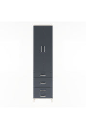 Arges Dolap 4 Raflı 4 Çekmeceli 2 Kapaklı 60x30x243 Aytaşı-Antrasit