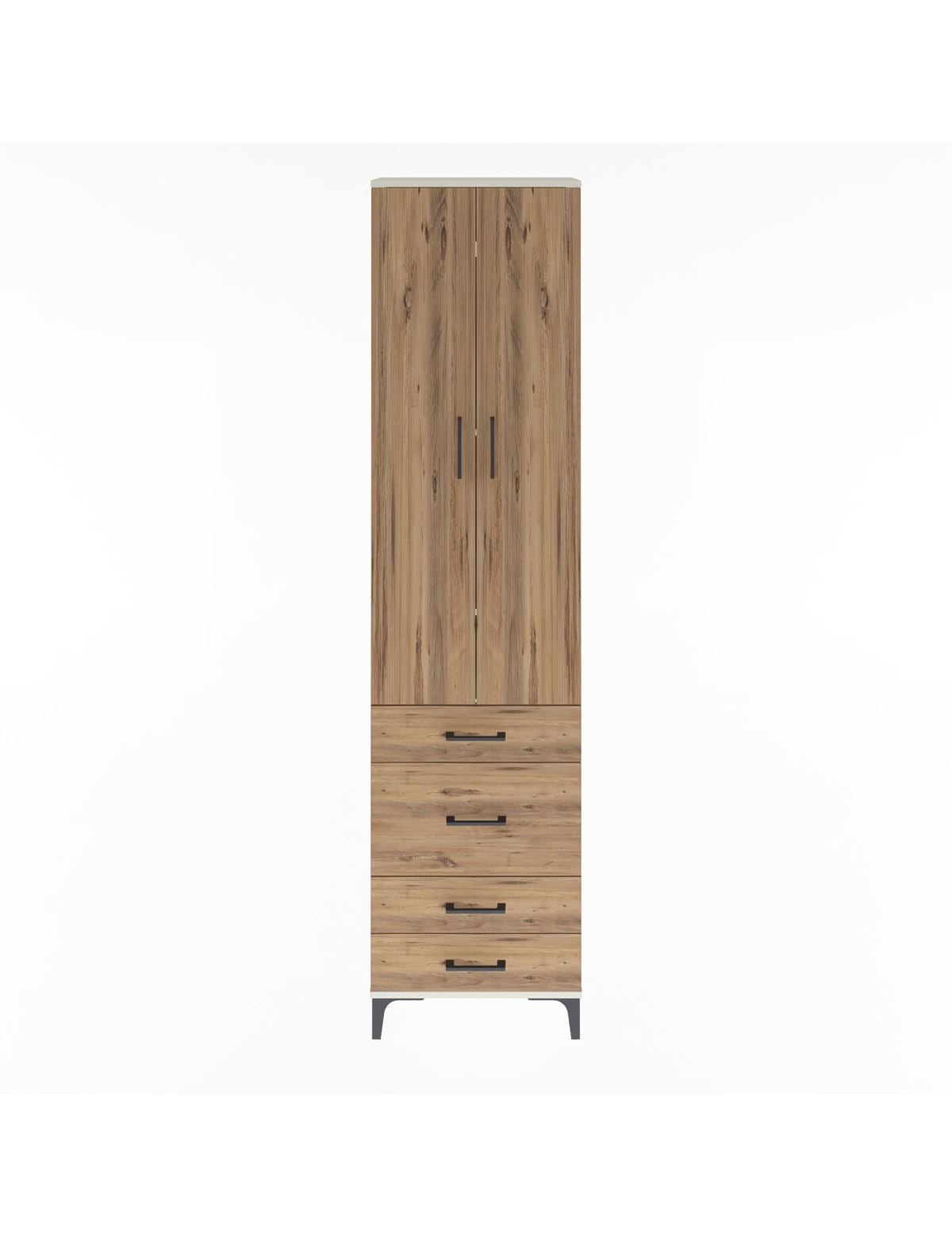 Arges Dolap 4 Raflı 4 Çekmeceli 2 Kapaklı 60x30x243 Aytaşı-Çam