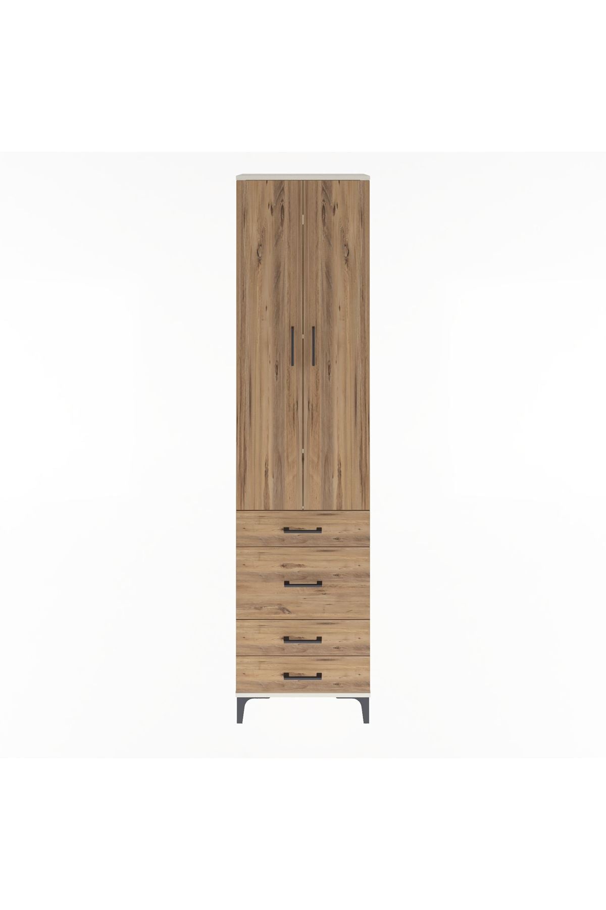 Arges Dolap 4 Raflı 4 Çekmeceli 2 Kapaklı 60x30x243 Aytaşı-Çam