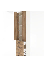 Arges Dolap 4 Raflı 4 Çekmeceli 2 Kapaklı 60x30x243 Aytaşı-Çam