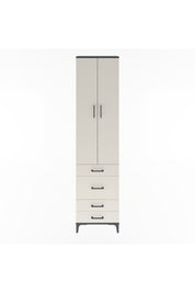 Arges Dolap 4 Raflı 4 Çekmeceli 2 Kapaklı 60x30x243 Antrasit-Aytaşı