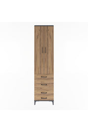 Arges Dolap 4 Raflı 4 Çekmeceli 2 Kapaklı 60x30x243 Antrasit-Çam
