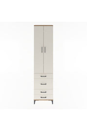 Arges Dolap 4 Raflı 4 Çekmeceli 2 Kapaklı 60x30x243 Çam-Aytaşı