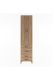 Arges Dolap 4 Raflı 4 Çekmeceli 2 Kapaklı 60x30x243 Çam-Çam