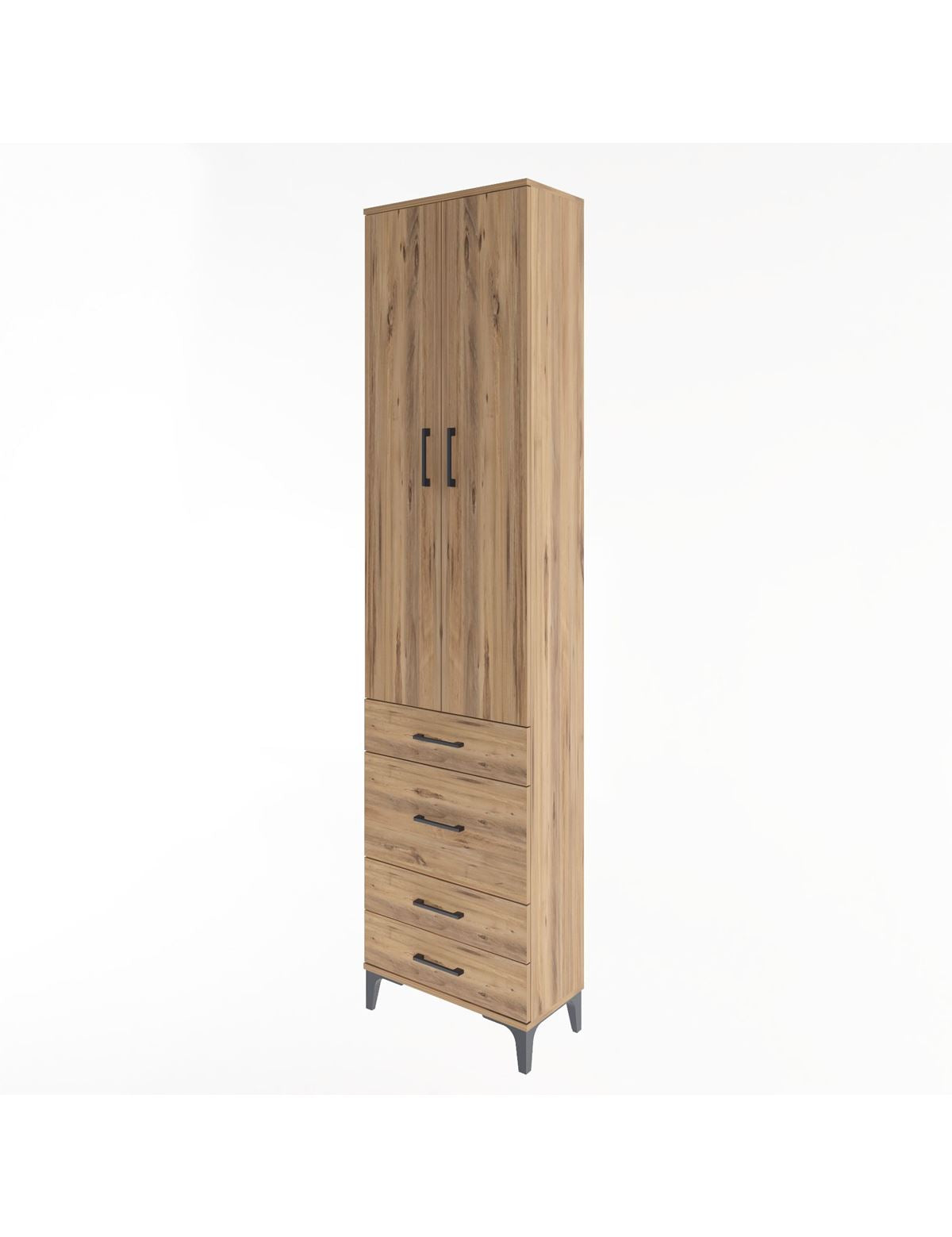 Arges Dolap 4 Raflı 4 Çekmeceli 2 Kapaklı 60x30x243 - S32M023V9A