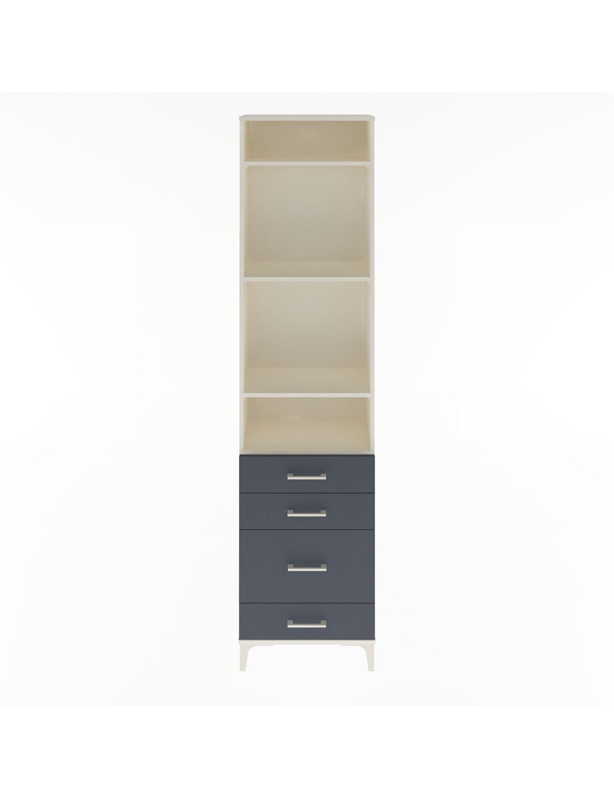 Arges Dolap 4 Raflı 4 Çekmeceli 60x30x243 Aytaşı-Antrasit