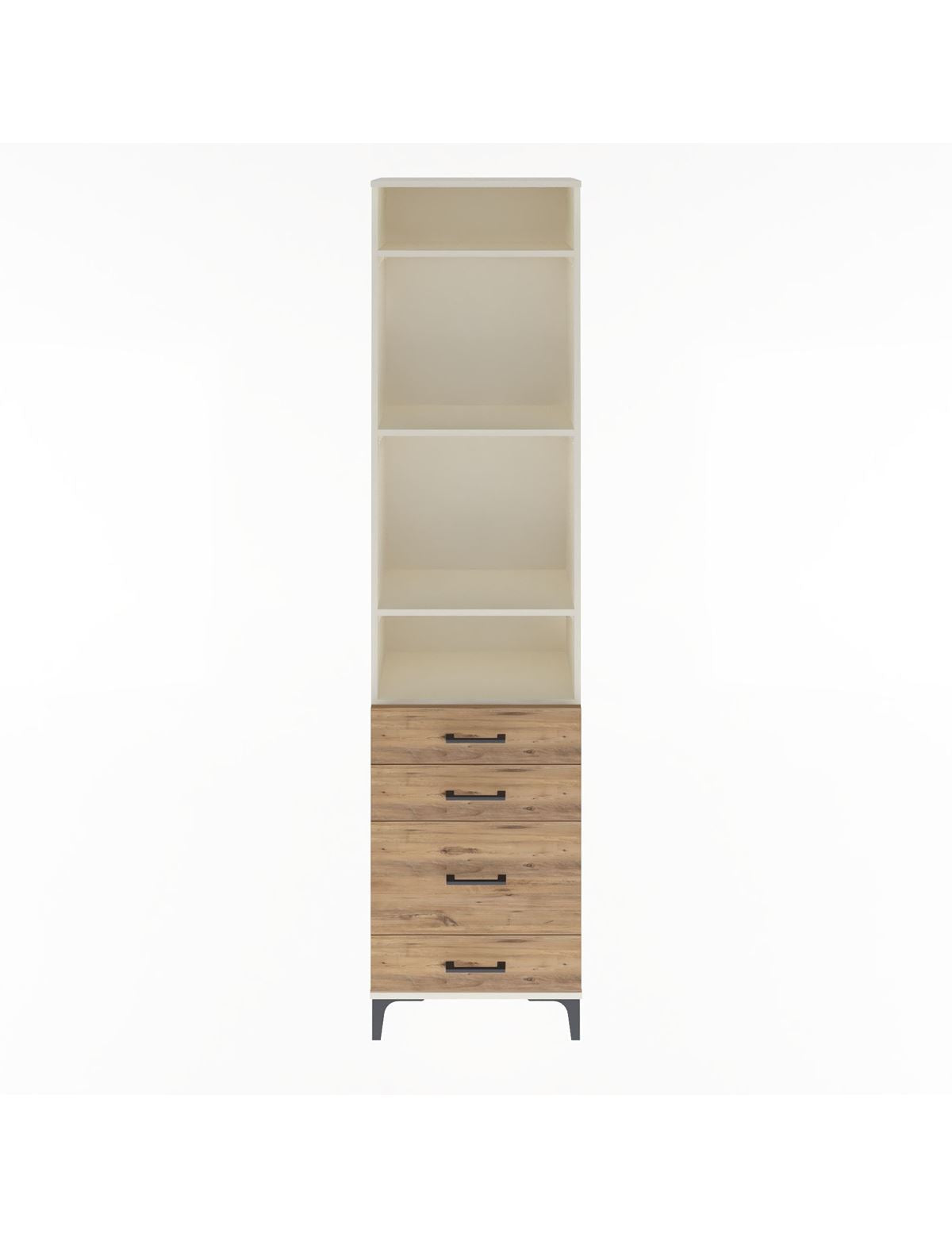 Arges Dolap 4 Raflı 4 Çekmeceli 60x30x243 Aytaşı-Çam