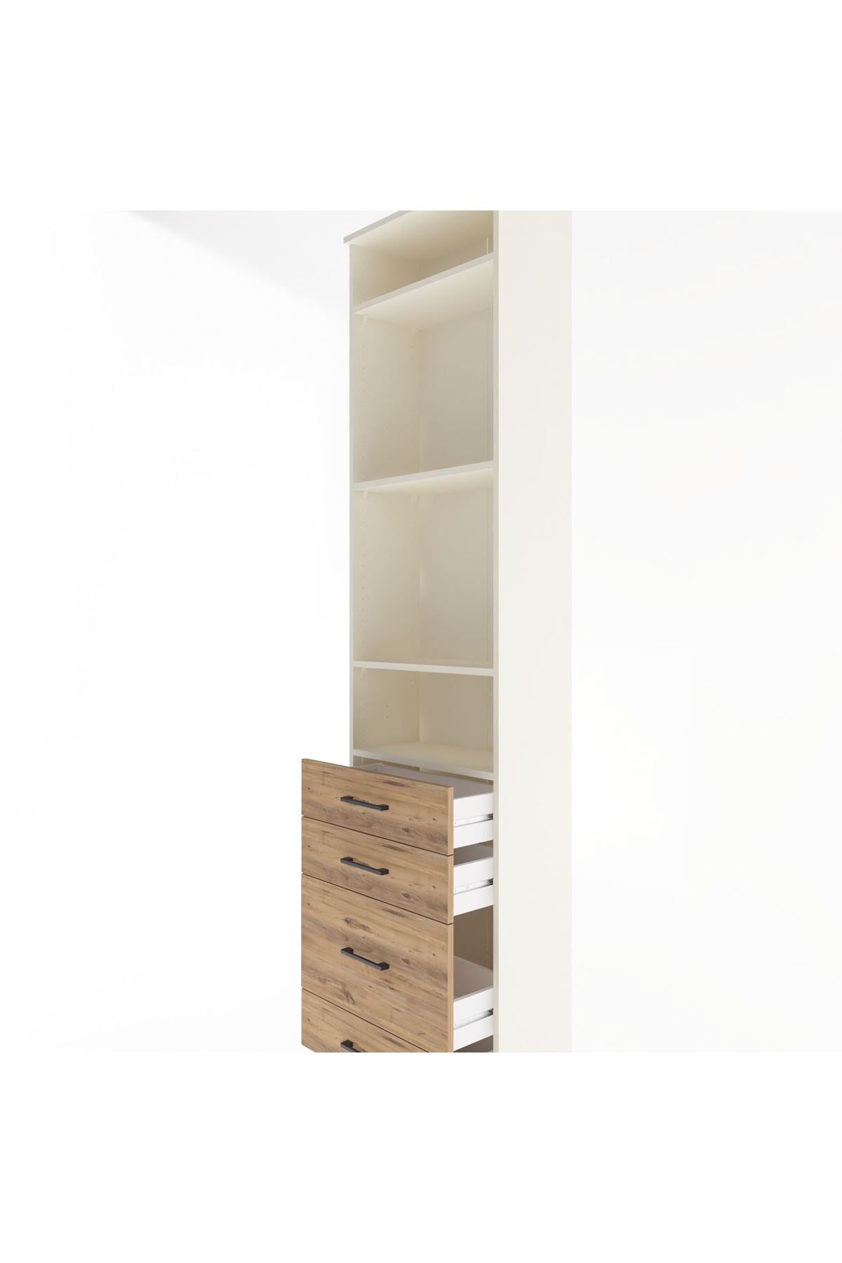 Arges Dolap 4 Raflı 4 Çekmeceli 60x30x243 Aytaşı-Çam